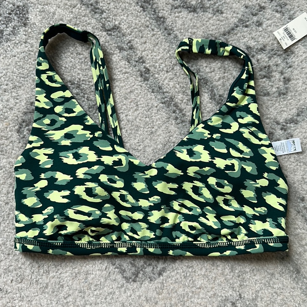 Aerie Offline Green Leopard Sports Bra